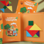 Woods™ - Stimuleer Logisch denken - Houten Tangram Puzzel Oranje | Educatief Speelgoed