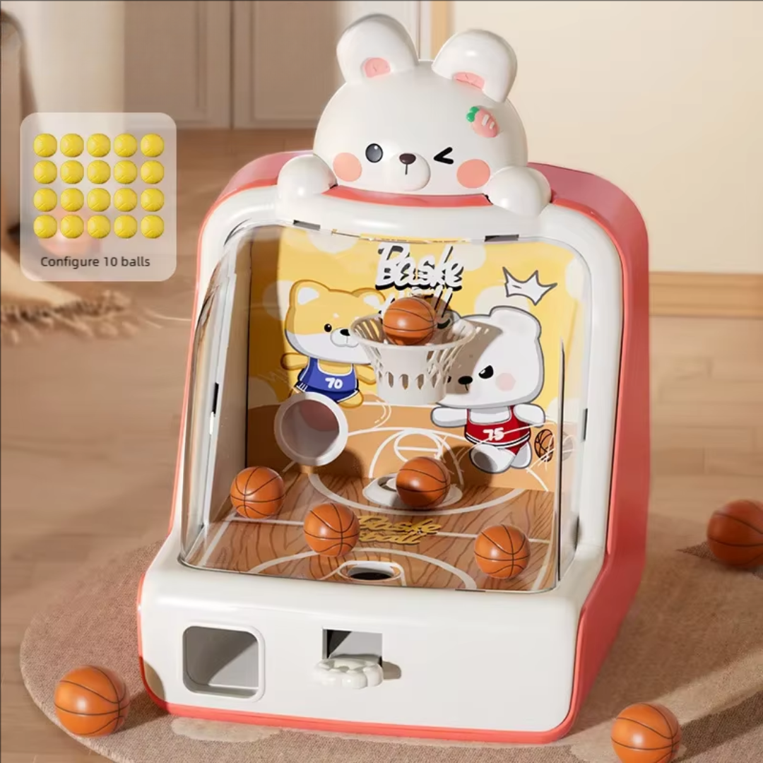 PinkBear BounceShot– Snel en leuk – Basketbalreflexspel Roze Beer / Nee | Educatief Speelgoed - Afbeelding 1