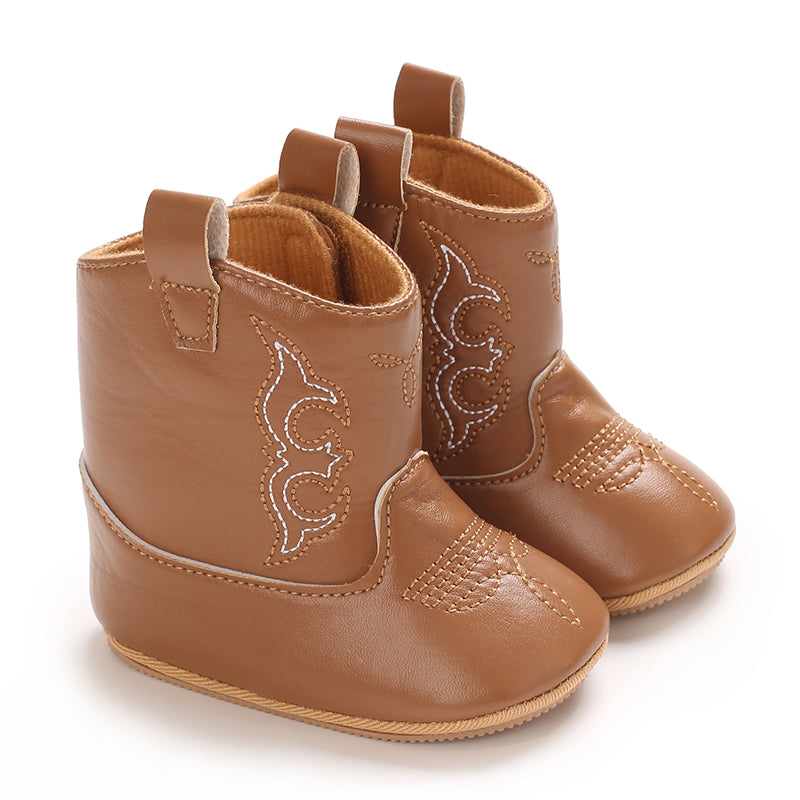 QKQsS4c38aa0ae2554ca8961bf47b2e3dae19M Mini Fashion™ - Stoere Look - Meiden Cowboy Laarzen Bruin / 16 (0-6 maanden) | Educatief Speelgoed - Afbeelding 1