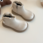 Mini Fashion™ - Warm&Classic - Leren Laarsjes Beige / 33 (7-8 jaar) | Educatief Speelgoed
