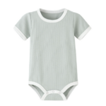 Mini Fashion™ - Leuke Kleurencombinaties - Baby Romper Saliegroen / 70 (6-12 maanden) | Educatief Speelgoed