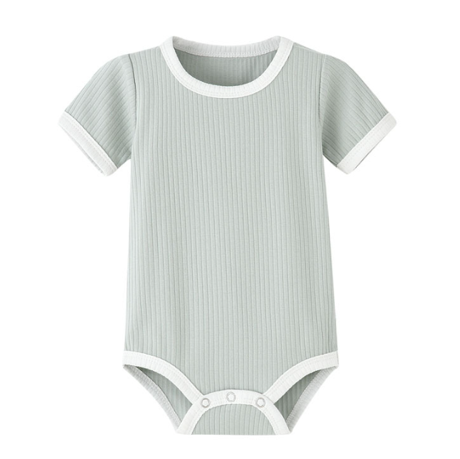 QQ_1734508823929 Mini Fashion™ - Leuke Kleurencombinaties - Baby Romper Saliegroen / 70 (6-12 maanden) | Educatief Speelgoed - Afbeelding 1