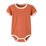 Mini Fashion™ - Leuke Kleurencombinaties - Baby Romper Gebrand oranje / 50 (0-3 maanden) | Educatief Speelgoed