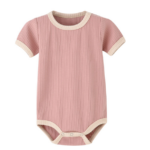 Mini Fashion™ - Leuke Kleurencombinaties - Baby Romper Stoffig roze / 50 (0-3 maanden) | Educatief Speelgoed