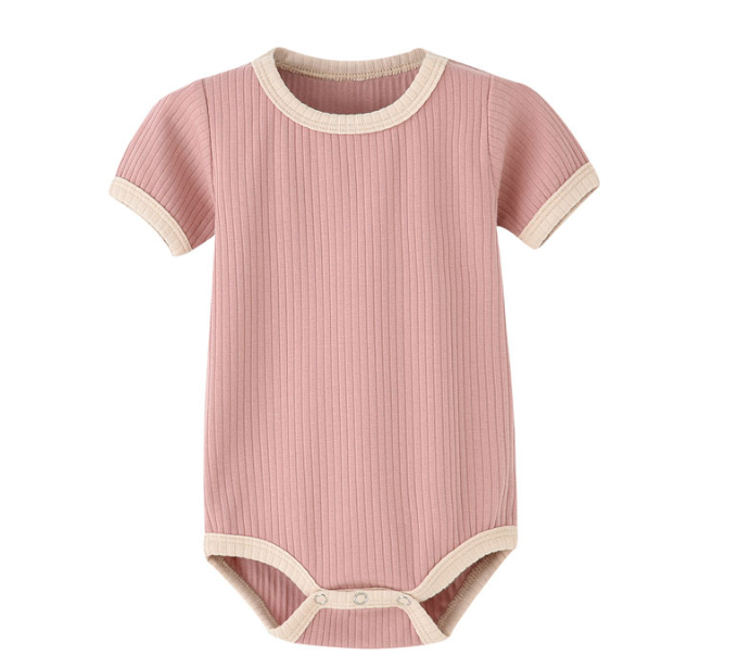 QQ_1734508836840 Mini Fashion™ - Leuke Kleurencombinaties - Baby Romper Stoffig roze / 50 (0-3 maanden) | Educatief Speelgoed - Afbeelding 1