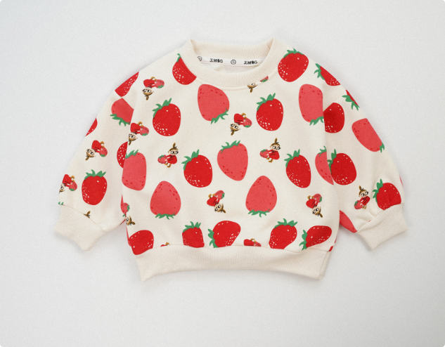 QQ_1742367190789 Mini Fashion™ - Aardbei Sweater Meerdere Aardbeien / 100 (3 jaar) | Educatief Speelgoed - Afbeelding 1