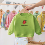 Mini Fashion™ - Aardbei Sweater Aardbei - Groen / 120 (5 jaar) | Educatief Speelgoed