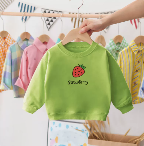 QQ_1742372053170 Mini Fashion™ - Aardbei Sweater Aardbei - Groen / 100 (3 jaar) | Educatief Speelgoed - Afbeelding 1