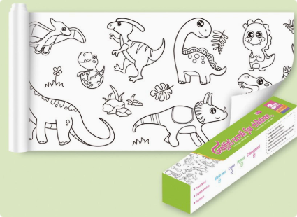 QQ_1742908642646 ColoringPaper™ - Laat de creativiteit in je kleine los! - XXL Kleurplaat Dino's | Educatief Speelgoed - Afbeelding 1
