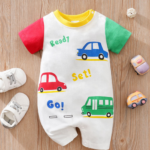 Mini Fashion™ - Comfort Voor Elke Nacht - Pyjama Bodysuit korte mouwen 90 (12-18 maanden) / Op Weg | Educatief Speelgoed