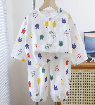 QQ_1744983393420_2 Mini Fashion™ - Luchtig Materiaal - Linnen Kleding Set Gekleurd konijn / 80 (9-12 maanden) | Educatief Speelgoed - Afbeelding 1