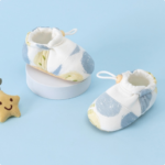 Mini Fashion™ - Comfortabel&Zacht - Baby Schoentjes Blauw lachend gezicht / 12 (6-12 maanden) | Educatief Speelgoed