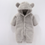 Mini Fashion™ - Met Capuchon - Fleece Romper Grijs / 66 (3-6 maanden) | Educatief Speelgoed