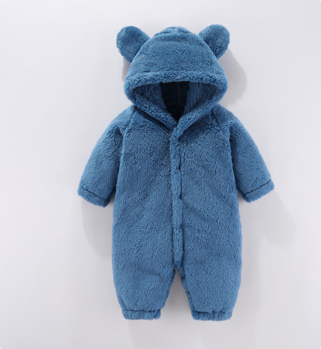 QQ_1746534226219 Mini Fashion™ - Met Capuchon - Fleece Romper Blauw / 59 (0-3 maanden) | Educatief Speelgoed - Afbeelding 1