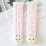 Mini Fashion™ - Extra Warm - Lange Baby Sokjes Roze konijn / M (1–3 jaar) | Educatief Speelgoed