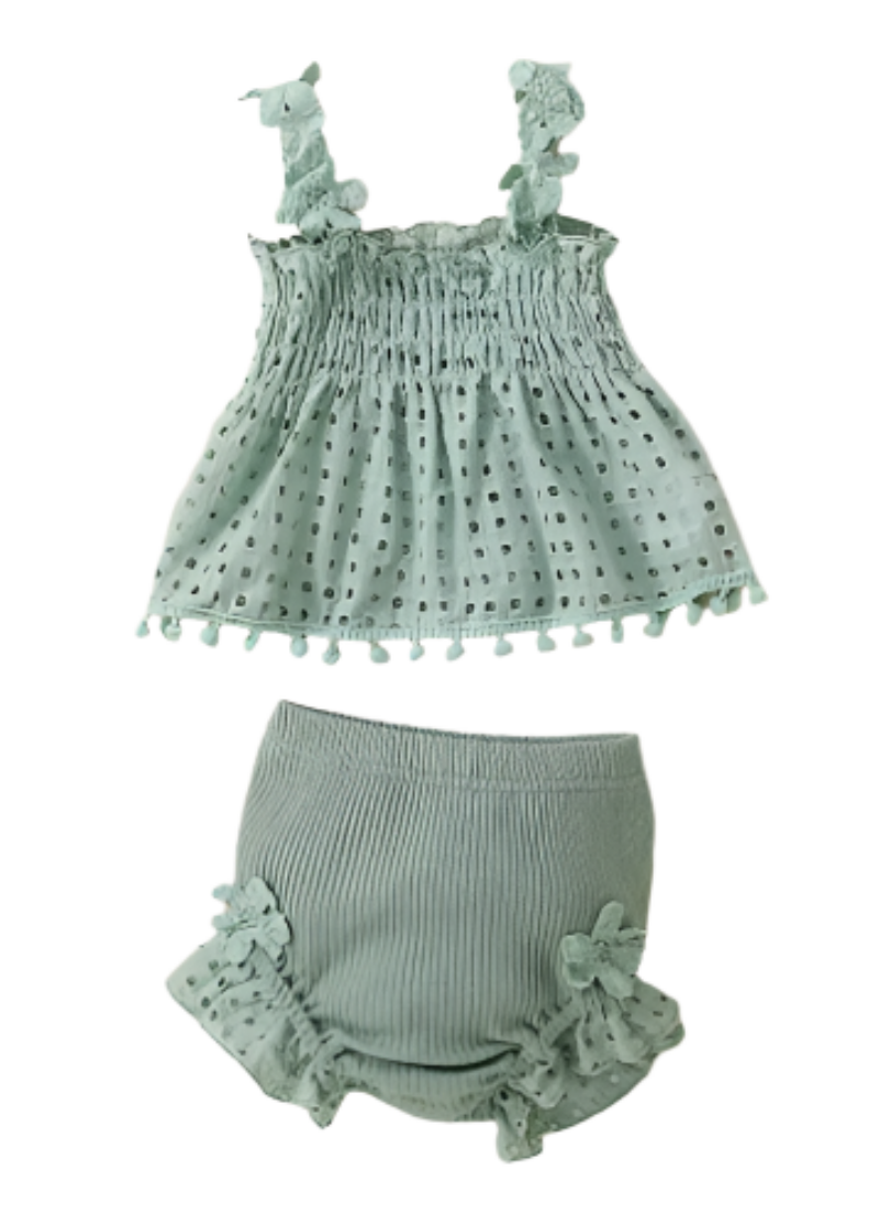 QQ_1751285420100 Mini Fashion™ - Speels&Luchtig - Zomer Set Meisje Groen / 80 (6–12 maanden) | Educatief Speelgoed - Afbeelding 1