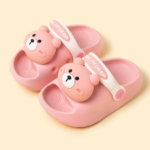 Mini Fashion– Vrolijk&Veilig– Polka Strand Slippers Roze Beer / 130 (12–18 maanden) | Educatief Speelgoed