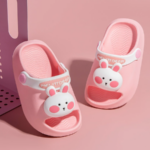 Mini Fashion– Vrolijk&Veilig– Polka Strand Slippers Roze Konijn / 160 (3–4 jaar) | Educatief Speelgoed