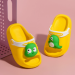 Mini Fashion– Vrolijk&Veilig– Polka Strand Slippers Gele Dinosaurus / 130 (12–18 maanden) | Educatief Speelgoed