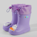 Mini Fashion™ - Waterdicht voor kinderen - Regenlaarzen Paarse Konijn&Wortel / 24.5 (2-3 jaar) | Educatief Speelgoed