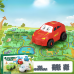 Car Track™ - Bouw, speel en ontdek - Speelgoedautoset Rode Auto / 25-delige | Educatief Speelgoed