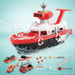 PlayHarbor– Muzikaal&Interactief– Speelgoed Boot met Licht&Geluid Rood | Educatief Speelgoed