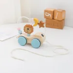 Bead Tracks™ – Trein, Auto&Motoriek– Houten Kralen- en Sleepet Autootje | Educatief Speelgoed