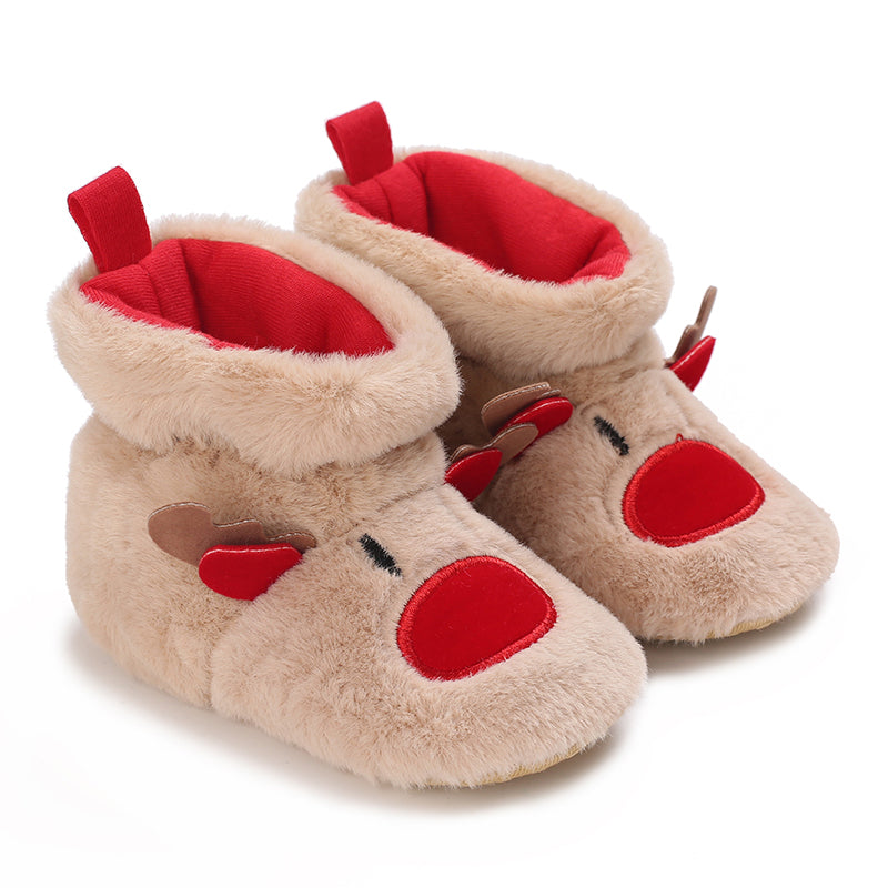 S2b49b15be5ce405e9668677ed6643c21U Mini Fashion™ - Kerst Kinder Pantoffels Bruin - Hert / 23 (12-18 maanden) | Educatief Speelgoed - Afbeelding 1
