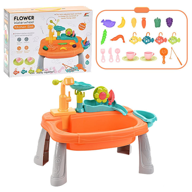 S49deafabac0a4616988e85638bb88388K SinkPlay– Fantasie&Ontwikkeling– 2-in-1 Speelgootsteen&Visspel Oranje | Educatief Speelgoed - Afbeelding 1
