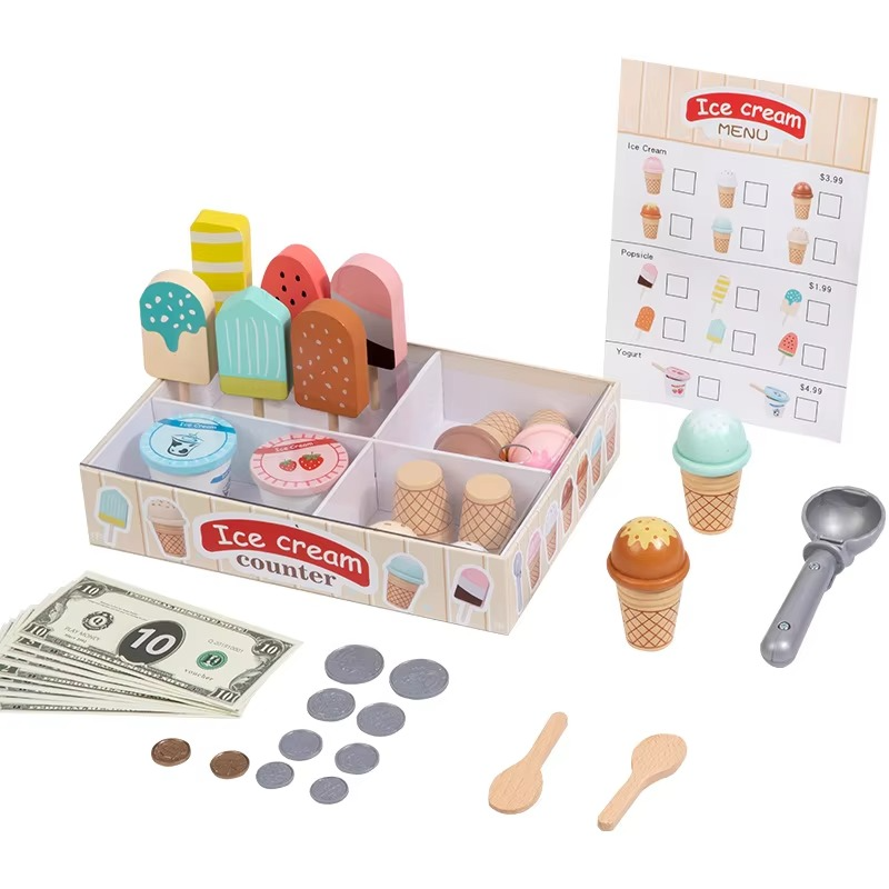 S7359240d62674094ac0154ab28d2153aH Ice Cream Playset™ - Creatief&Leerzaam - IJsjes Speelset Ijssalon met geld&doos | Educatief Speelgoed - Afbeelding 1