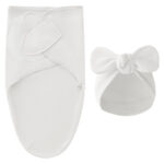 DreamNest– Rust&Comfort– Luxe Inbakerdoek met Mutsje Wit | Educatief Speelgoed