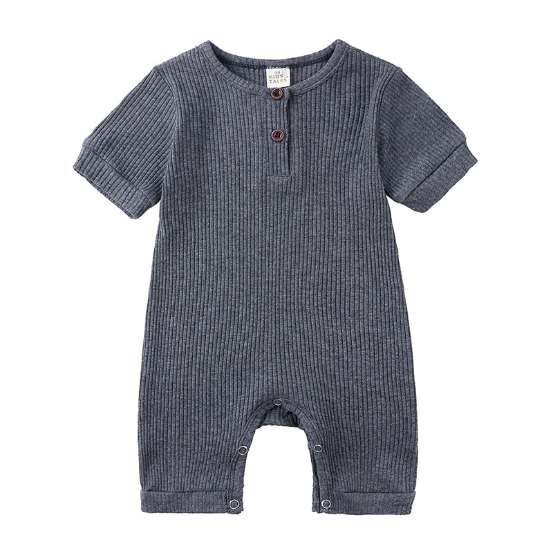 S8327aafe94bb47928b7e6d77d956acdbI Mini Fashion™ - Luchtig&Ademend - Baby Romper Donker Grijs / 100 (18-24 maanden) | Educatief Speelgoed - Afbeelding 1