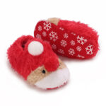 Mini Fashion™ - Kerst Kinder Pantoffels Rood Laag / 21 (0-6 maanden) | Educatief Speelgoed