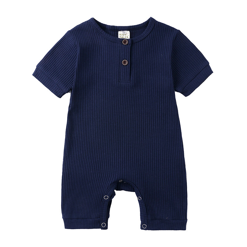 S8dee08bab85241b19c2934cab95c01aet Mini Fashion™ - Luchtig&Ademend - Baby Romper Donker Blauw / 70 (3-6 maanden) | Educatief Speelgoed - Afbeelding 1