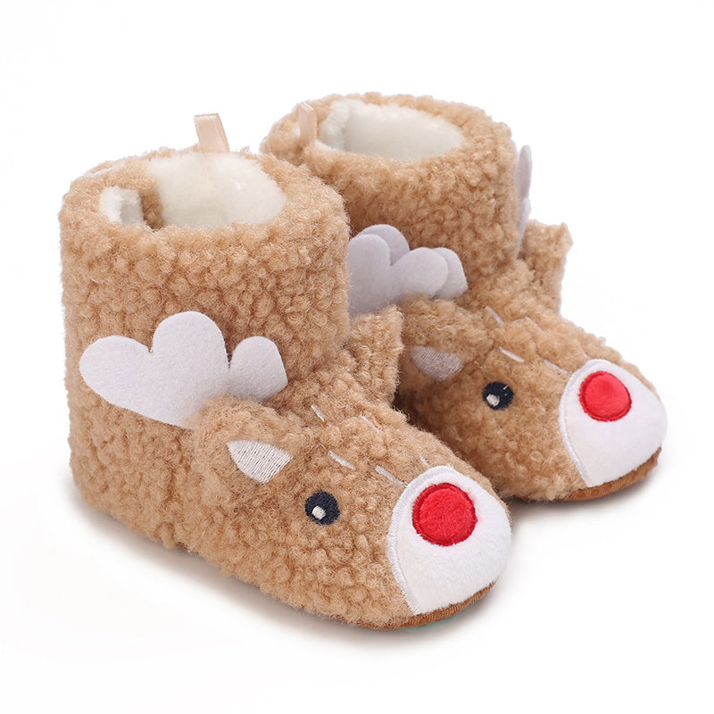 S8fd51f6266f348b98eece49a7ddb22baQ Mini Fashion™ - Kerst Kinder Pantoffels Bruin - Rendier 2 / 22 (6-12 maanden) | Educatief Speelgoed - Afbeelding 1