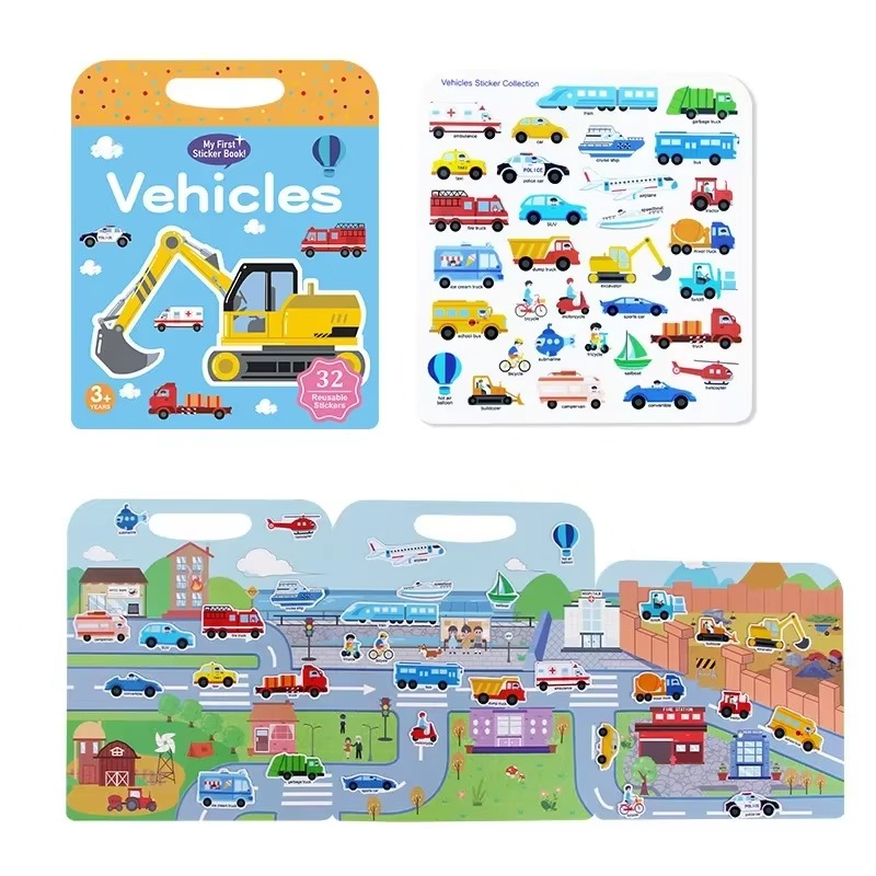 Sa7f53f6d51224a25a0071bad3b2e46caV Play Book™ - Stimuleer Creativiteit - Speel&Doe boek Voertuigen | Educatief Speelgoed - Afbeelding 1