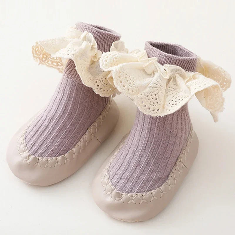 Sad62fcbbfee8492fae6b4441c664fd89V Mini Fashion™ - Schattig&Veilig - Baby Sokschoentjes Paars / 1 (0-6 maanden) | Educatief Speelgoed - Afbeelding 1