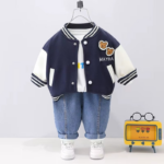 Mini Fashion™ - Peuter&Avontuur  - 3-delige Kleding Set Blauwe Beer / 120 (5 jaar) | Educatief Speelgoed