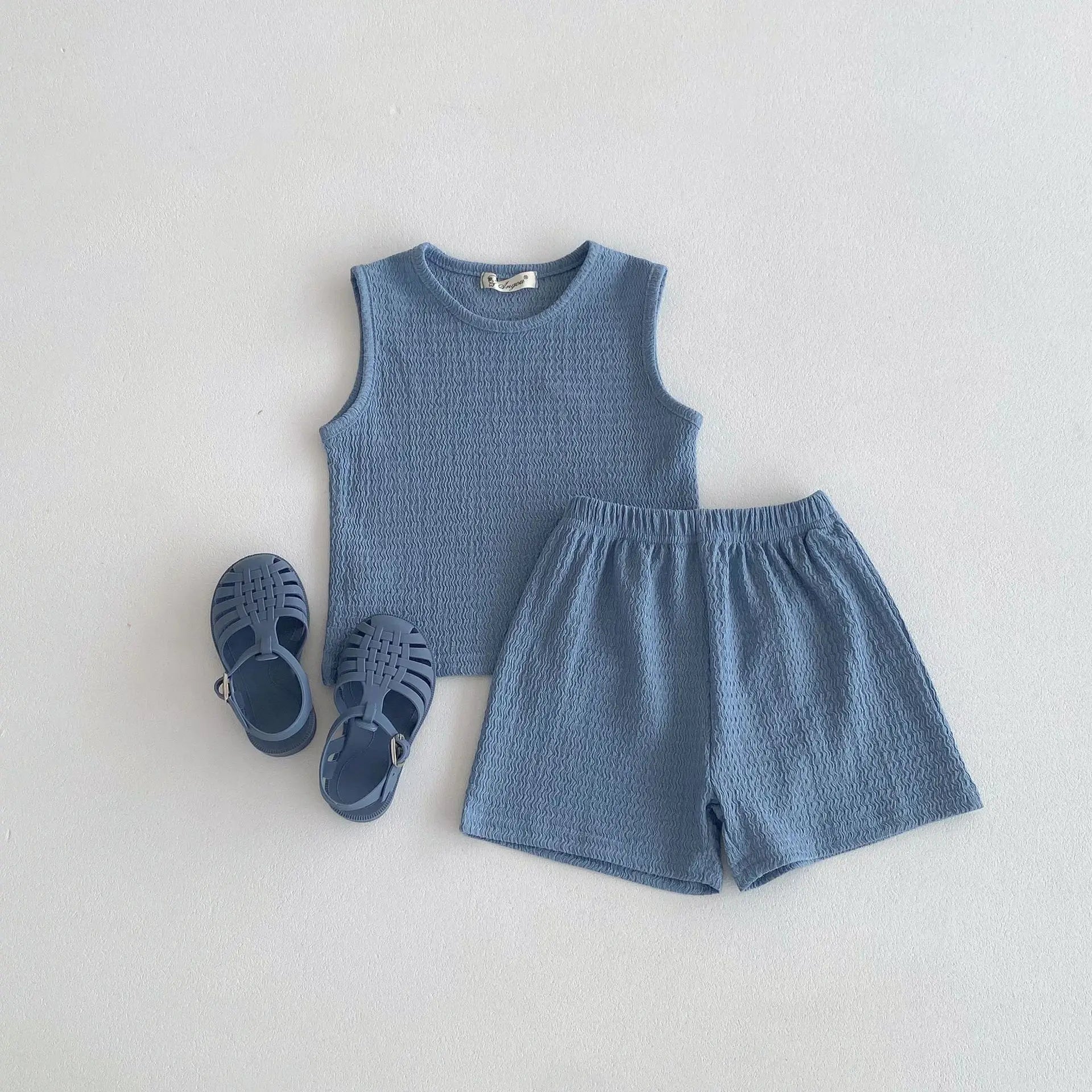 Sbba483fb4ea546579a2248cfa961e636y Mini Fashion™ - Vrij&Licht - Katoenen Kledingset Blauw / 100 (3-4 jaar) | Educatief Speelgoed - Afbeelding 1