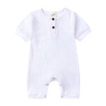 Mini Fashion™ - Luchtig&Ademend - Baby Romper Wit / 70 (3-6 maanden) | Educatief Speelgoed