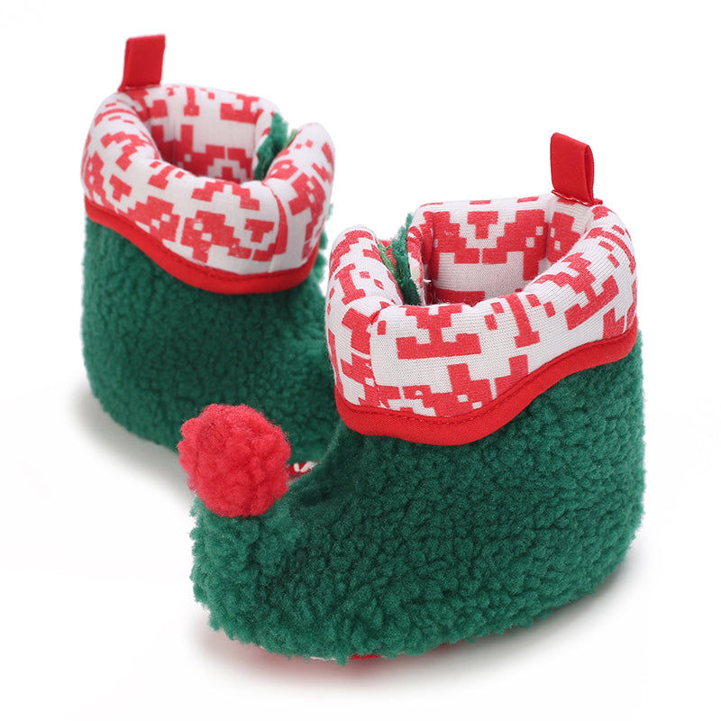 Scd881a9039d24262a6922f91c3f6c0a7Y Mini Fashion™ - Kerst Kinder Pantoffels Groen / 21 (0-6 maanden) | Educatief Speelgoed - Afbeelding 1
