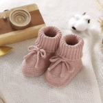 SnuggleSteps– Warm&Zacht– Gebreide Babyslofjes Roze / 100 (12 maanden / 12 cm) | Educatief Speelgoed