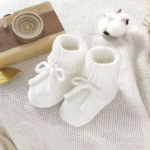 SnuggleSteps– Warm&Zacht– Gebreide Babyslofjes Wit / 70 (9 maanden / 9 cm) | Educatief Speelgoed
