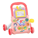 BabyWalker– Leren&Spelen– Loopwagen met Activiteitenpaneel Roze | Educatief Speelgoed