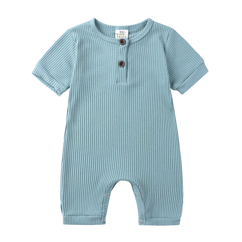 Sd2971426ea074d00937693c0489ff7ddI Mini Fashion™ - Luchtig&Ademend - Baby Romper Aqua Blauw / 90 (12-18 maanden) | Educatief Speelgoed - Afbeelding 1