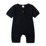 Mini Fashion™ - Luchtig&Ademend - Baby Romper Zwart / 70 (3-6 maanden) | Educatief Speelgoed