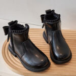 Mini Fashion– Comfort&Stijl– Leren Enkellaarsjes Zwart / 32 (6.5 – 7 jaar / 20.0 cm) | Educatief Speelgoed