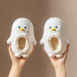 Mini Fashion™ - Warm&Leuk - Kinder Pinguïn Pantoffels Wit / 22 (8-9 jaar) | Educatief Speelgoed