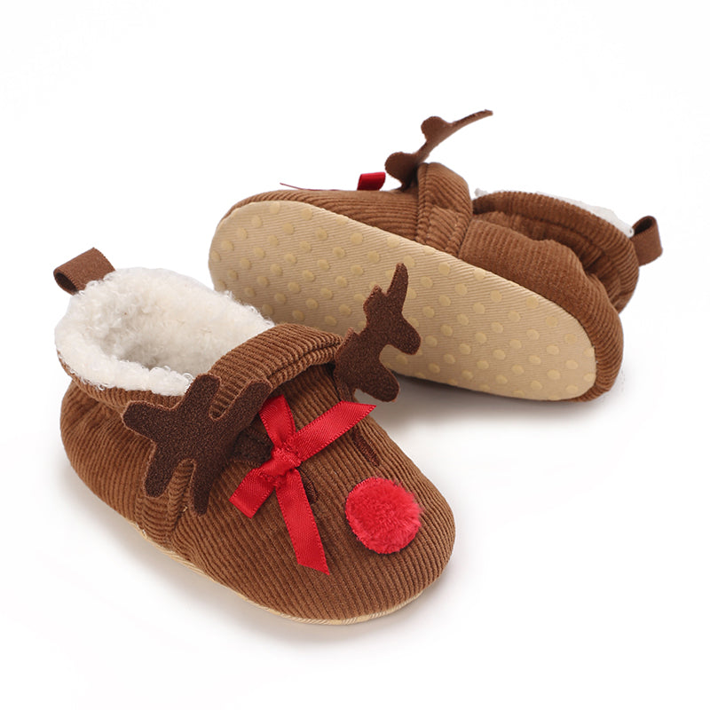 Secef7bde276941b588773cfe23e381eeI Mini Fashion™ - Kerst Kinder Pantoffels Bruin / 21 (0-6 maanden) | Educatief Speelgoed - Afbeelding 1