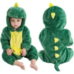 Mini Fashion - Duurzaam&Wasbaar - Dieren Romper Onesie (0-24 maanden) Dino (Groen) | Educatief Speelgoed